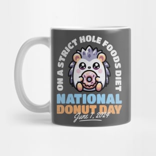 National Donut Day Pun Cute Kawaii Hedgehog Mug